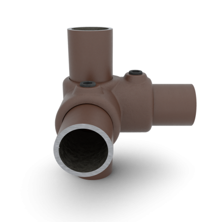 Hoekstuk doorlopende staander 90° vintage brown Ø 26,9 mm