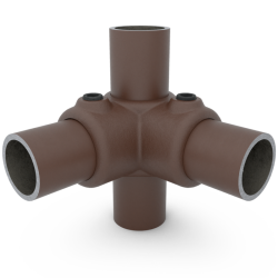 Hoekstuk doorlopende staander 90° vintage brown Ø 33,7 mm