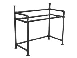 Balie bar stand zwart (zonder werkblad) uit buis Ø 33 mm aluminium