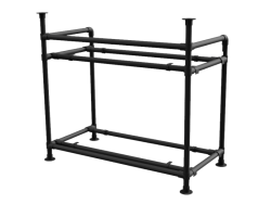 Balie bar stand zwart (zonder werkblad) uit buis Ø 33 mm aluminium