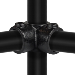 Hoekstuk doorlopende staander 90° zwart Ø 21,3 mm