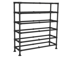 Steigerbuis Kast zwart met 6 etages uit buis Ø 26,9 mm excl planken