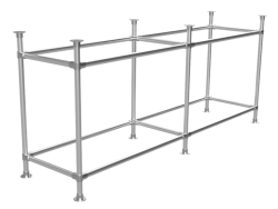 Steigerbuis winkel kledingrek onderstel met tussenstaander Ø 33,7 mm