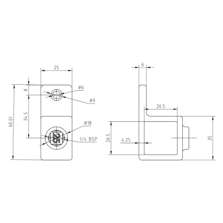 Enkele bevestigingslip vrk 25 mm