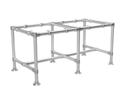 Tafel onderstel lang met uit gegalvaniseerde buis Ø 42,4 mm