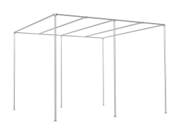 Pergola steigerbuis Ø 42,4 mm tot 4 x 6 m met schaduwdoek buizen