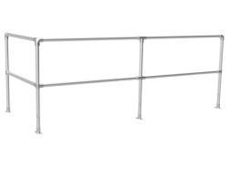 Buizen hekwerk hoek met 2 liggers en extra staander buis Ø 48,3 mm