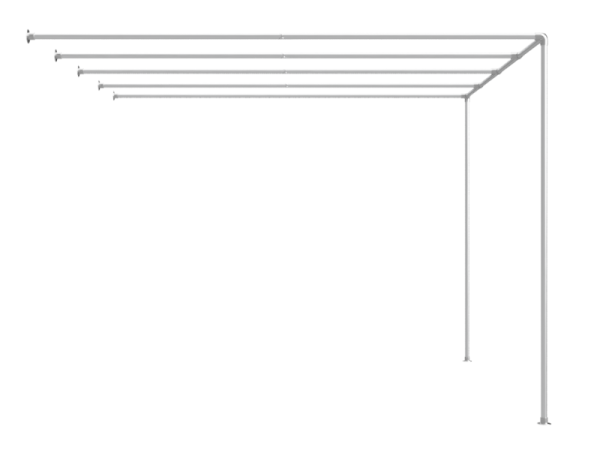 Muur pergola steigerbuis Ø 42,4 mm met schaduwdoek buizen