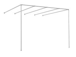 Muur pergola steigerbuis Ø 42,4 mm met schaduwdoek buizen