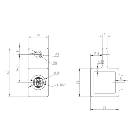 Enkele bevestigingslip zwart vrk 25 mm
