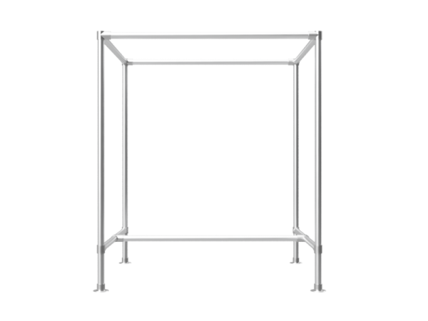 Winkel kledingrek uit steigerbuis Ø 33,7 mm