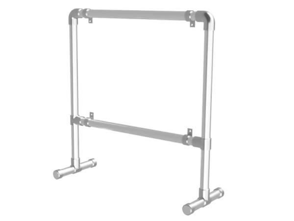 Buizenframe vrijstaand uit buis Ø 33,7 mm staal, gegalvaniseerd