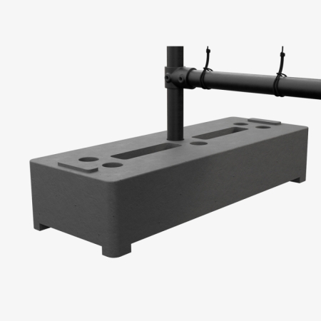 Bouwhekvoet kunststof 22kg voor buis Ø 42,4 mm