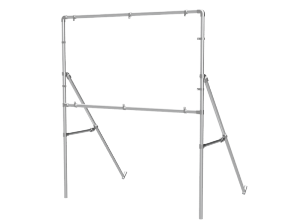 Reclameframe voor bord uit buis Ø 33,7 mm aluminium met versteviging (excl. bord)