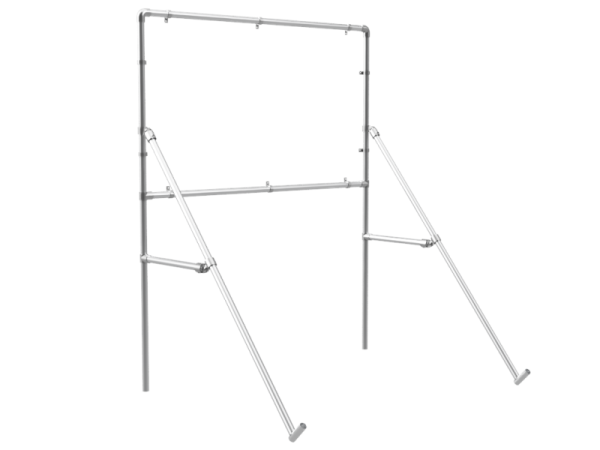 Reclameframe voor bord uit buis Ø 33,7 mm aluminium met versteviging (excl. bord)