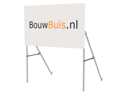 Reclameframe voor bord uit buis Ø 33,7 mm aluminium met versteviging (excl. bord)