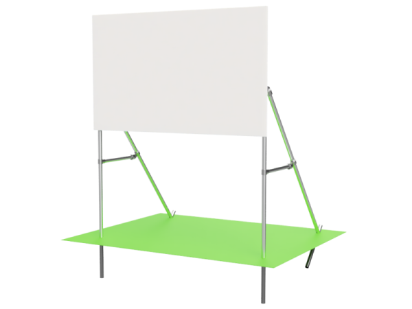 Reclameframe voor bord uit buis Ø 33,7 mm aluminium met versteviging (excl. bord)