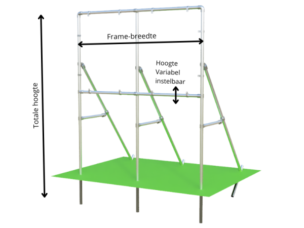 Reclameframe voor bord uit buis Ø 33 mm aluminium (excl. bord)