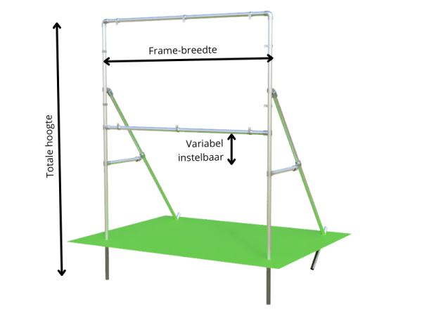 Reclameframe voor bord uit buis Ø 42 mm aluminium (excl. bord)