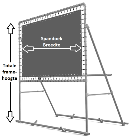 Vrijstaand Spandoekframe (zonder spandoek) uit steigerbuis Ø 42,4 mm