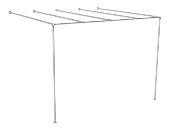 Muur pergola steigerbuis Ø 48,3 mm met schaduwdoekbuizen