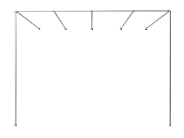 Muur pergola steigerbuis Ø 48,3 mm met schaduwdoekbuizen