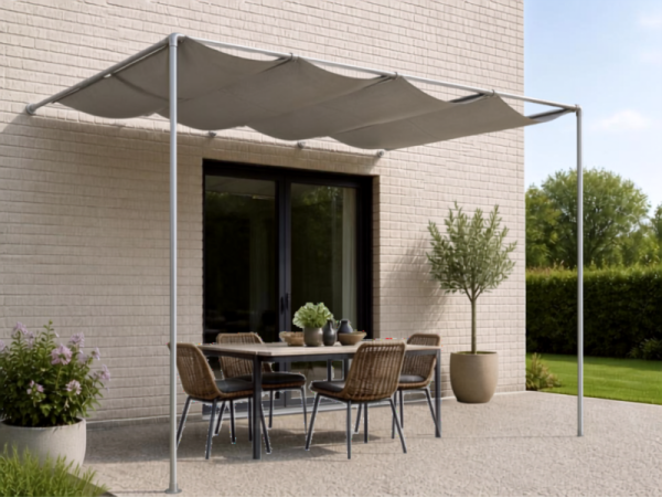 Muur pergola steigerbuis Ø 48,3 mm met schaduwdoekbuizen