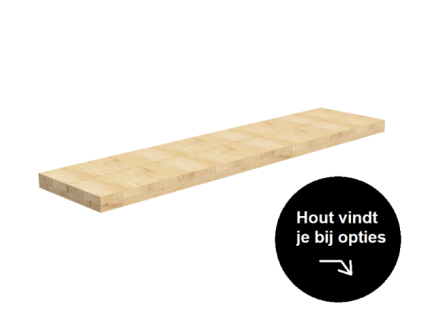 Steigerbuis onderstel bank uit buis Ø 33,7 mm met zwenkwielen Ø75mm excl. planken