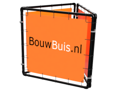 Spandoek frame driehoek (zonder spandoek) uit zwart aluminium buis Ø 33,7 mm 
