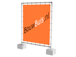 Display spandoek frame (zonder spandoek en elastieken) uit buis Ø 42,4 mm aluminium met betonvoeten
