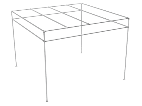 Pergola aluminium Ø 21,3 mm met boei en schaduwdoekbuizen