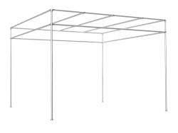 Pergola aluminium Ø 33,7 mm met boei en schaduwdoekbuizen