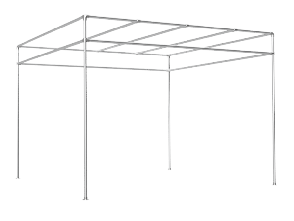 Pergola aluminium Ø 33,7 mm met boei en schaduwdoekbuizen