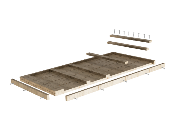 Steigerhout tafelblad vuren met omranding bouwpakket op maat Breedte 43 cm