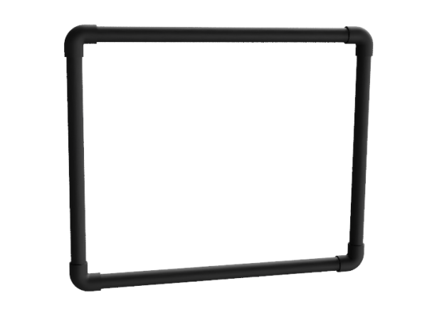 Wand spandoekframe (zonder spandoek) uit buis Ø 48,3 mm staal zwart