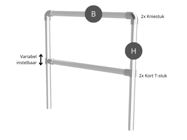 Spandoekframe zonder tussenbuis voor spandoek (excl. spandoek) buis Ø 42,4 mm gegalvaniseerd