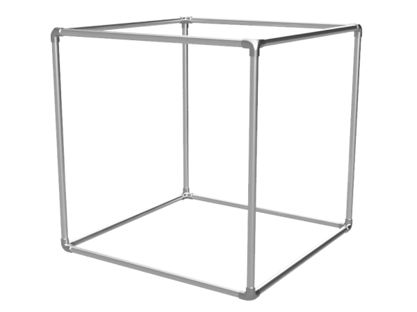 Spandoek frame cube (zonder spandoek) uit aluminium buis Ø 42,4 mm 