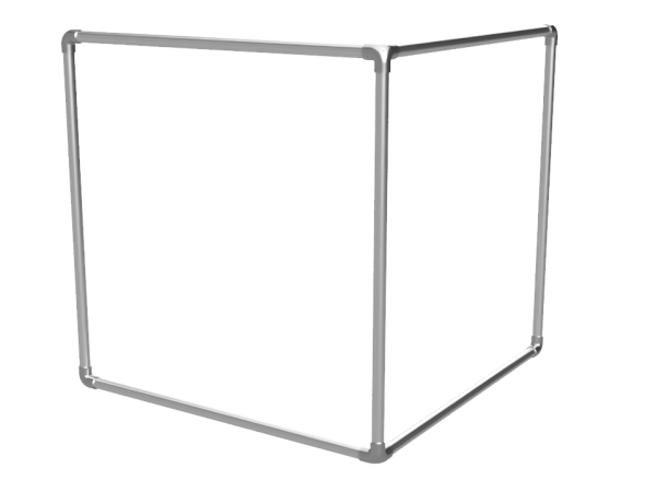 Spandoek frame hoek 90° (zonder spandoek) uit aluminium buis Ø 48,3 mm 