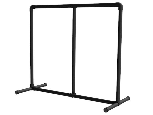 Beurs spandoek frame (zonder spandoek en elastieken) uit buis Ø 42,4 mm zwart aluminium