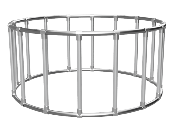 Rond spandoek frame (zonder spandoek) Ø 0,50 - 7,00 m uit aluminium buis Ø 26,9 mm