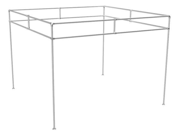 Beursstand pergola (zonder spandoeken) uit buis Ø 48,3 mm aluminium