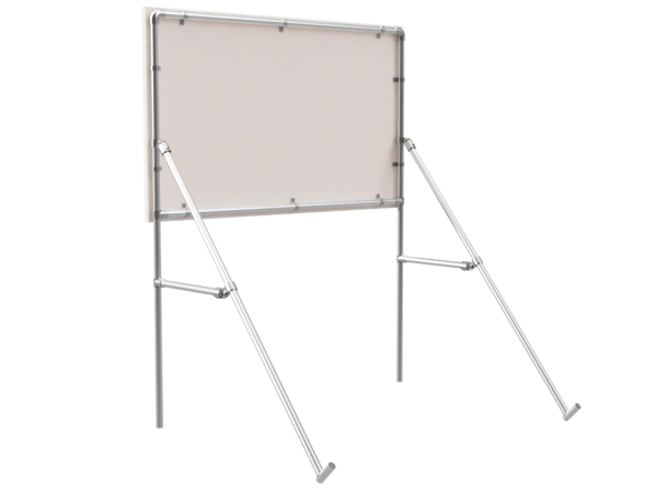 Reclameframe voor bord uit buis Ø 33,7 mm aluminium met versteviging (excl. bord)
