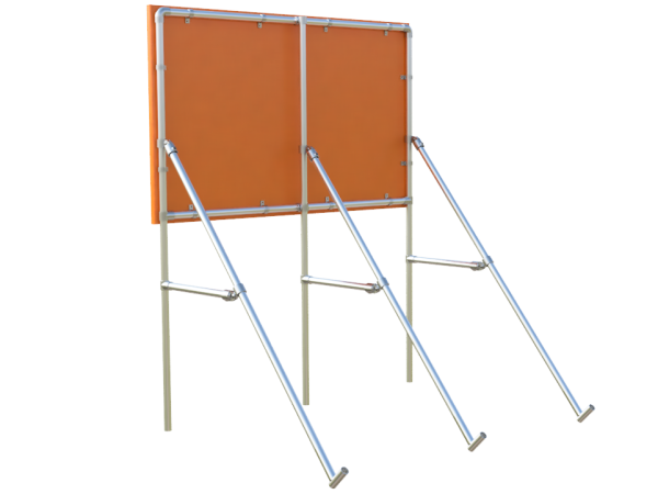 Reclameframe voor bord uit buis Ø 33 mm aluminium (excl. bord)