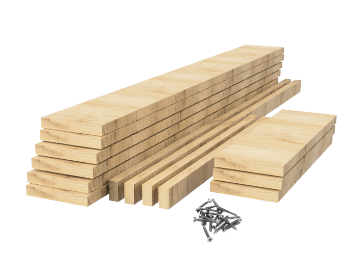 Steigerhout tafelblad bouwpakket op maat met omranding - Breedte 120 cm