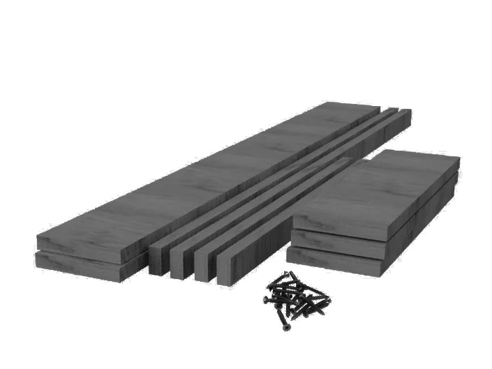 Steigerhout (ruw) antraciet tafelblad bouwpakket op maat met omranding - Breedte 44 cm