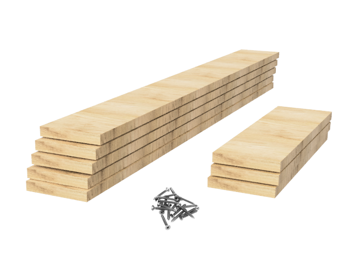 Steigerhout tafelblad met extra dikke brede planken bouwpakket op maat Breedte 57 cm
