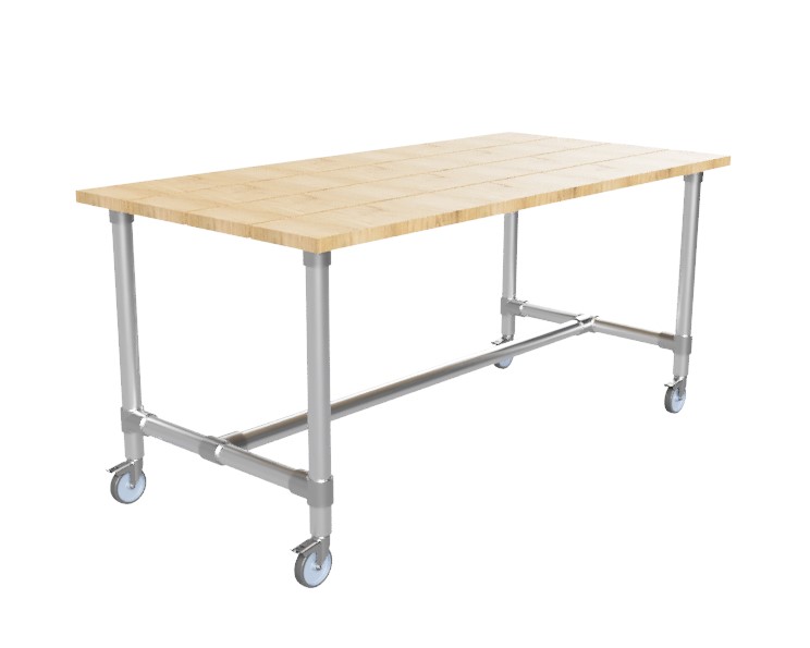 Steigerhout tafelblad met extra dikke brede planken bouwpakket op maat Breedte 57 cm