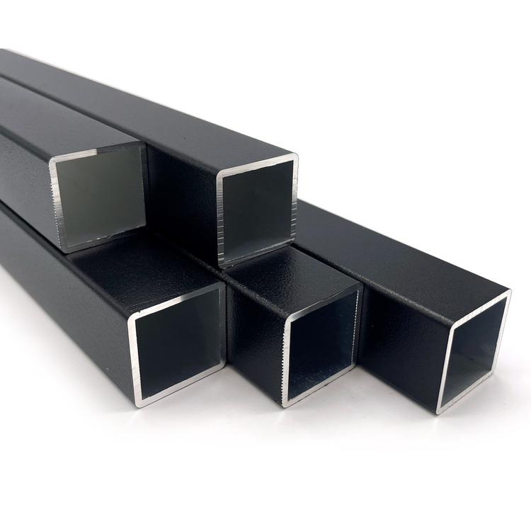 Vierkant buis koker 25 x 25 mm zwart aluminium