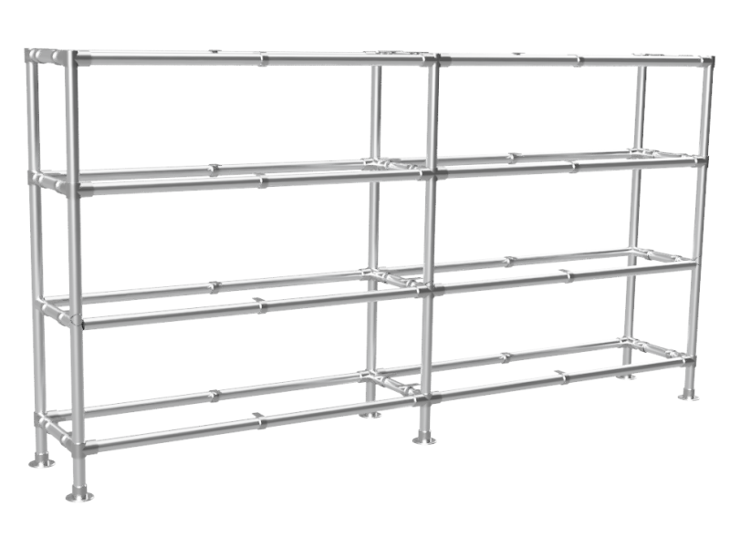 Steigerbuis Kast lang met 4 etages uit buis Ø 33,7 mm excl planken