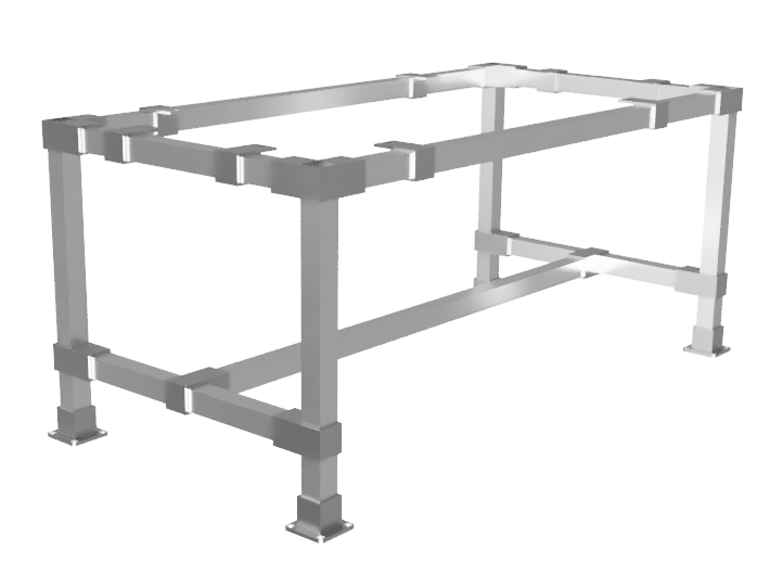 Tafel onderstel uit gegalvaniseerde vierkant buis 40 x 40 mm